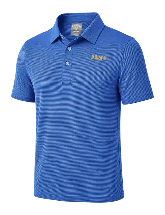 Callaway Royal Blue Fine Line Stripe Polo w/Alkami Logo