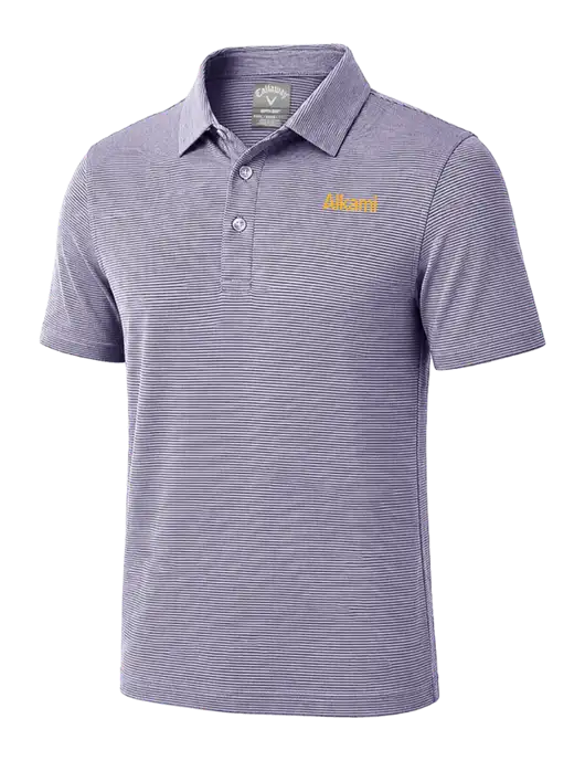 Callaway Navy Fine Line Stripe Polo w/Alkami Logo