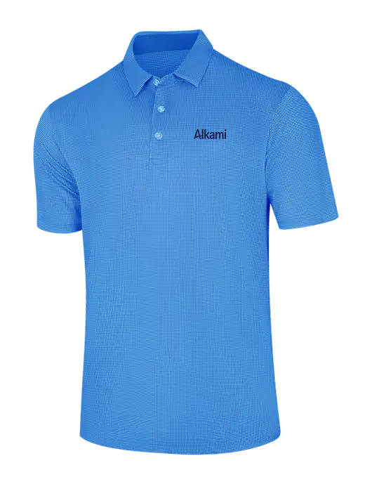 Callaway Carolina Blue Fashion Gingham Polo w/Alkami Logo