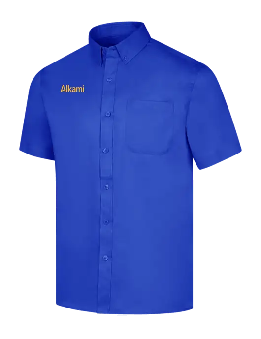 Short Sleeve Dark Royal Superpro React Twill Shirt w/Alkami Logo