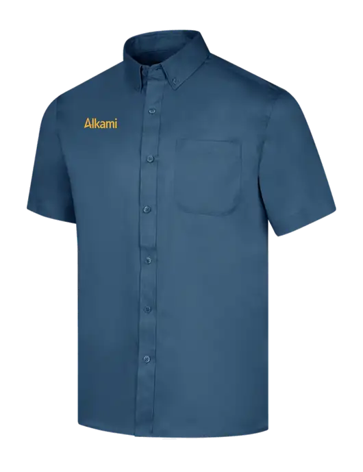 Short Sleeve Light Navy Superpro React Twill Shirt w/Alkami Logo