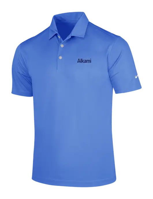 NIKE Light Royal Blue Dri-Fit Vertical Mesh Polo w/Alkami Logo