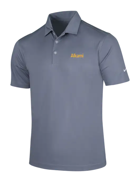 NIKE Medium Grey Dri-Fit Vertical Mesh Polo w/Alkami Logo