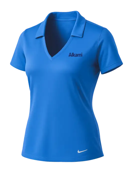 NIKE Carolina Blue Womens Dri-Fit Vertical Mesh Polo w/Alkami Logo