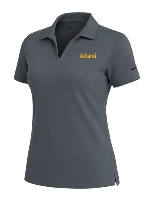 NIKE Dark Grey Womens Dri-Fit Micro Pique Polo w/Alkami Logo