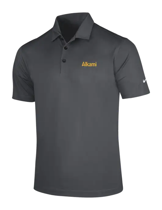 NIKE Dark Grey Dri-Fit Vertical Mesh Polo w/Alkami Logo