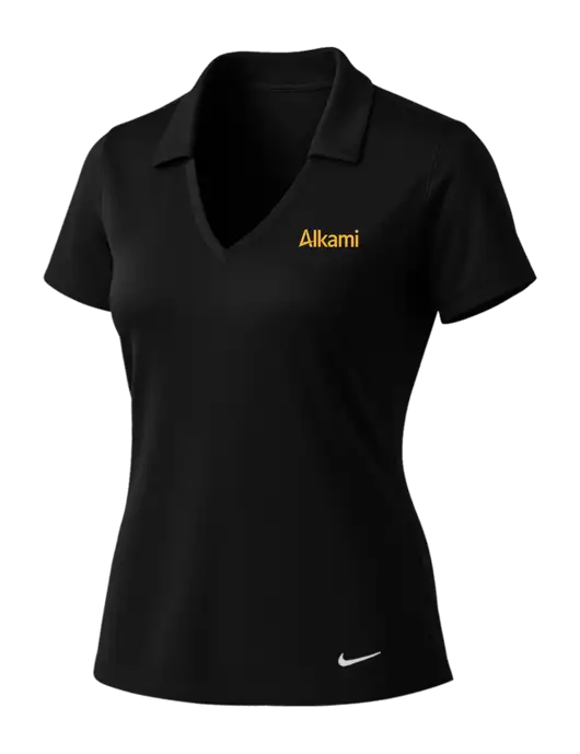 NIKE Black Womens Dri-Fit Vertical Mesh Polo w/Alkami Logo