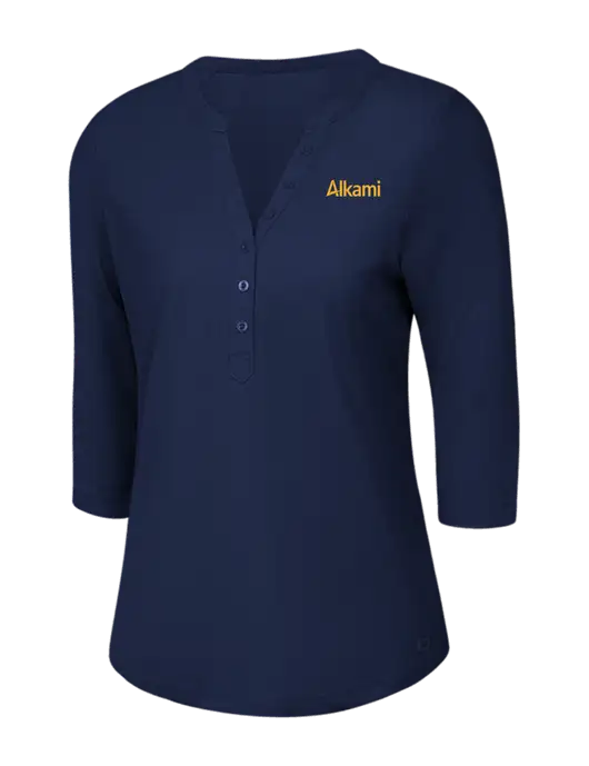 OGIO Navy Jewel Henley w/Alkami Logo