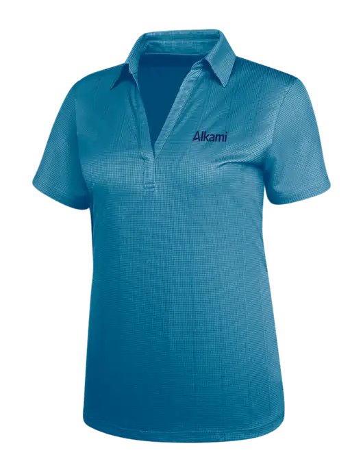 Carolina Blue Womens Performance Fine Jacquard Polo w/Alkami Logo