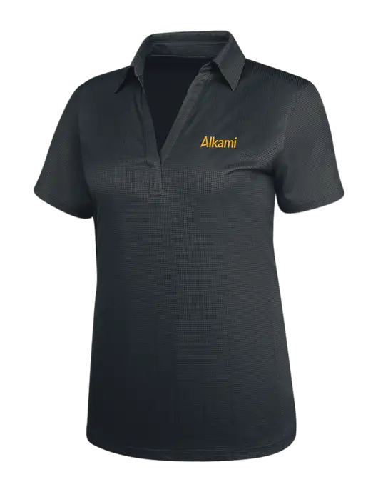 Dark Grey Womens Performance Fine Jacquard Polo w/Alkami Logo