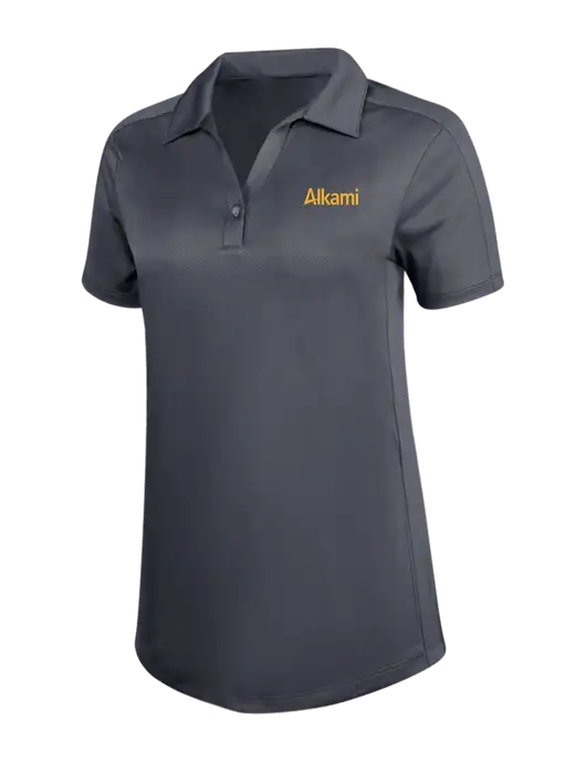 Womens Dark Grey Diamond Jacquard Polo w/Alkami Logo