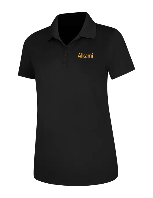 Black Womens Dry Zone UV Mesh Polo w/Alkami Logo