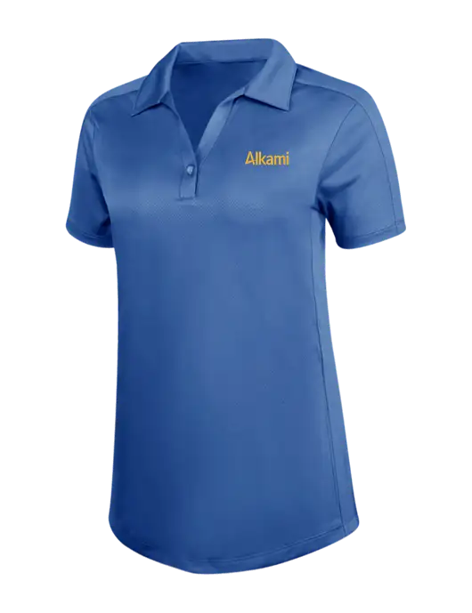 Womens Dark Royal Blue Diamond Jacquard Polo w/Alkami Logo
