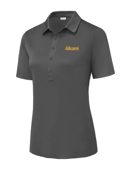 Dark Smoke Grey Womens Posi-UV Pro Polo w/Alkami Logo