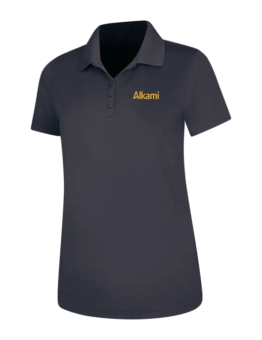 Dark Grey Womens Dry Zone UV Mesh Polo w/Alkami Logo