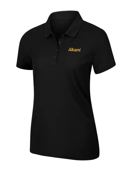 Womens Black Core Classic Pique Polo w/Alkami Logo