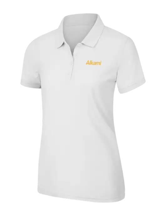 White Womens Core Classic Pique Polo w/Alkami Logo