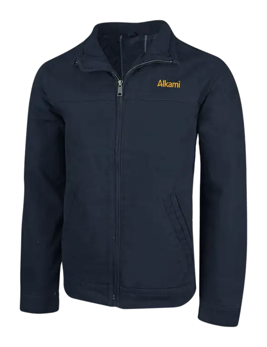 Cornerstone Navy Washed Duck Cloth Flannel Lined Work Jacket w/Alkami Logo