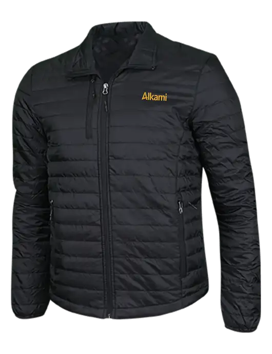 Deep Black Puffy Packable Jacket w/Alkami Logo