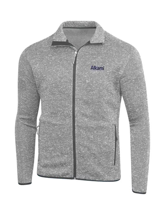 Grey Heather Sweater Fleece Jacket w/Alkami Logo