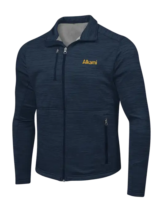 Navy Digi Stripe Fleece Jacket w/Alkami Logo
