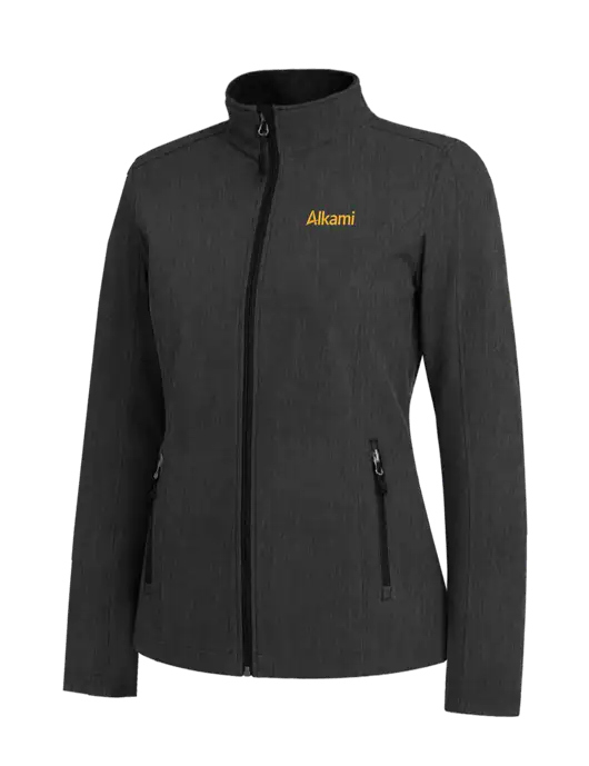 Black Charcoal Heather Womens Core Soft Shell Jacket w/Alkami Logo