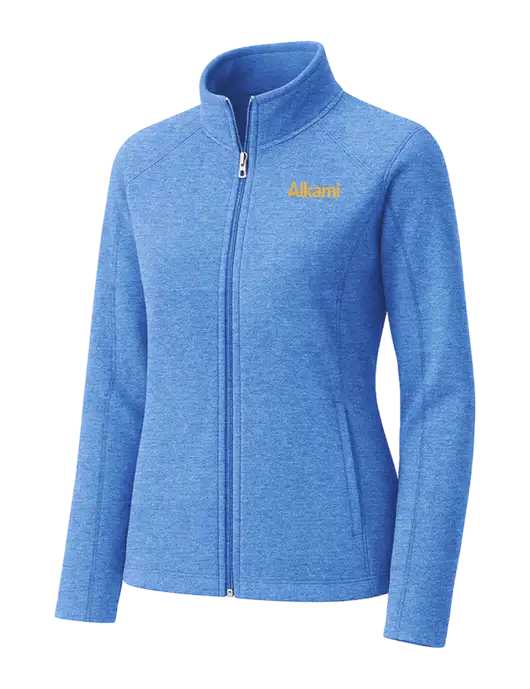 Light Royal Heather Womens Microfleece Full-Zip Jacket w/Alkami Logo