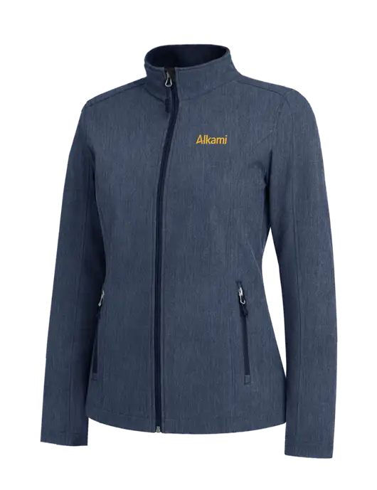 Navy Heather Womens Core Soft Shell Jacket w/Alkami Logo