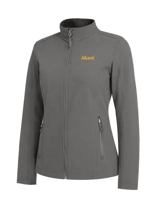 Medium Grey Womens Core Soft Shell Jacket w/Alkami Logo