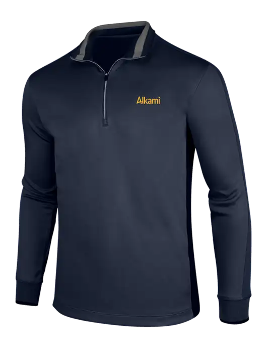 NIKE Midnight Navy Heather/Midnight Navy Dry-Fit 1/2 Zip Cover-Up w/Alkami Logo