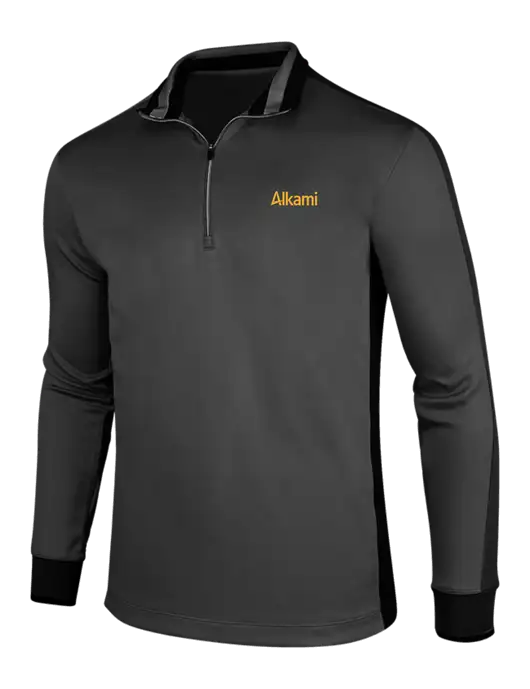 NIKE Anthracite Heather/Black Dry-Fit 1/2 Zip Cover-Up w/Alkami Logo