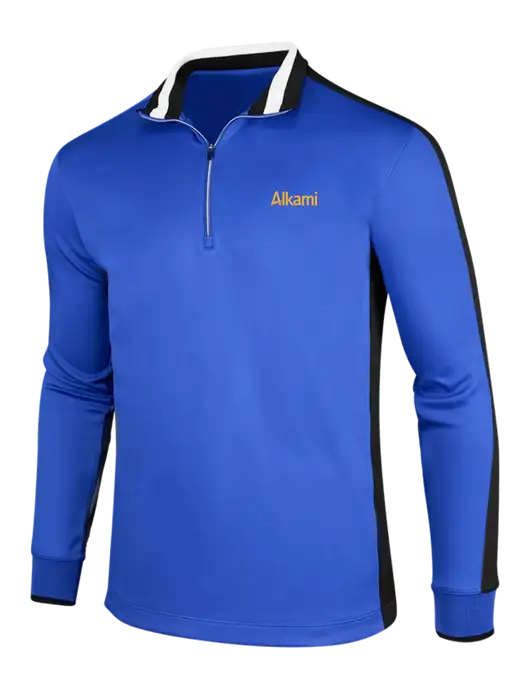 NIKE Game Royal/Black/White Dry-Fit 1/2 Zip Cover-Up w/Alkami Logo