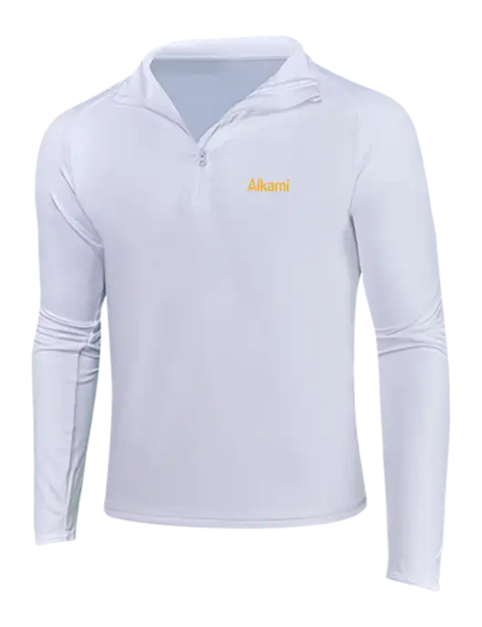 White Sport Wick Stretch 1/4 Zip Pullover w/Alkami Logo
