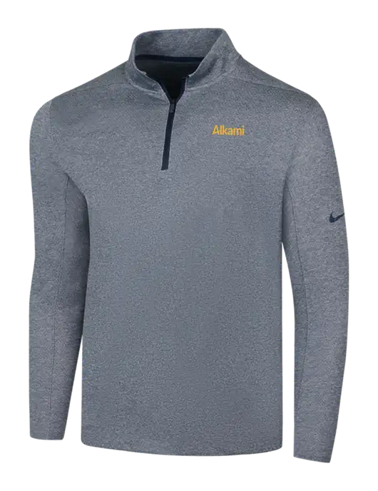 NIKE Navy Heather Dry 1/2 Zip Cover-Up w/Alkami Logo