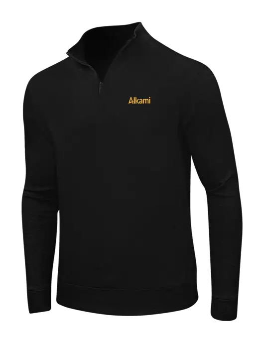 Deep Black/Charcoal Heather Interlock 1/4 Zip w/Alkami Logo