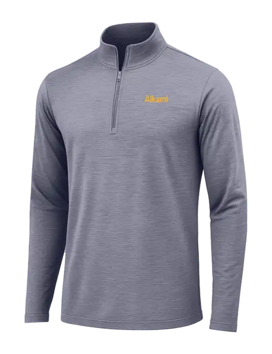 True Navy Heather Posicharge Tri-Blend Wicking 1/4 Zip Pullover w/Alkami Logo