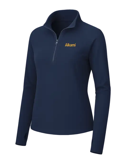 Womens Navy Microfleece 1/2 Zip Pullover w/Alkami Logo
