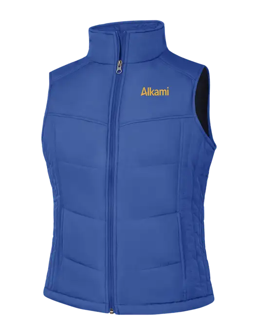 Womens Dark Royal Blue/Black Puffy Vest w/Alkami Logo