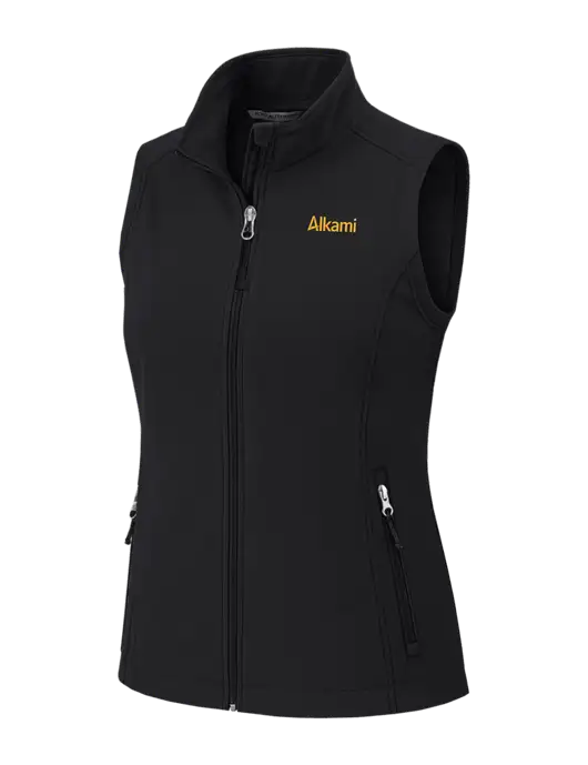 Black Womens Core Soft Shell Vest w/Alkami Logo