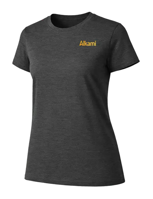 Womens Ring Spun Dark Heather Grey 4.5 oz T-Shirt w/Alkami Logo