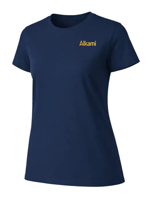Womens Ring Spun Navy 4.5 oz T-Shirt w/Alkami Logo