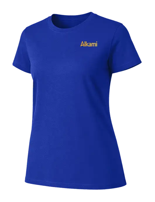 Womens Ring Spun Royal 4.5 oz T-Shirt w/Alkami Logo
