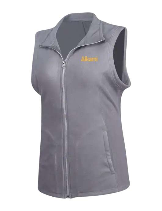 Medium Grey Womens Microfleece Vest w/Alkami Logo