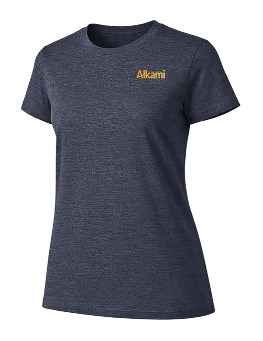 Womens Ring Spun Heather Navy 4.5 oz T-Shirt w/Alkami Logo