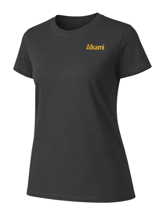 Womens Ring Spun Charcoal 4.5 oz T-Shirt w/Alkami Logo