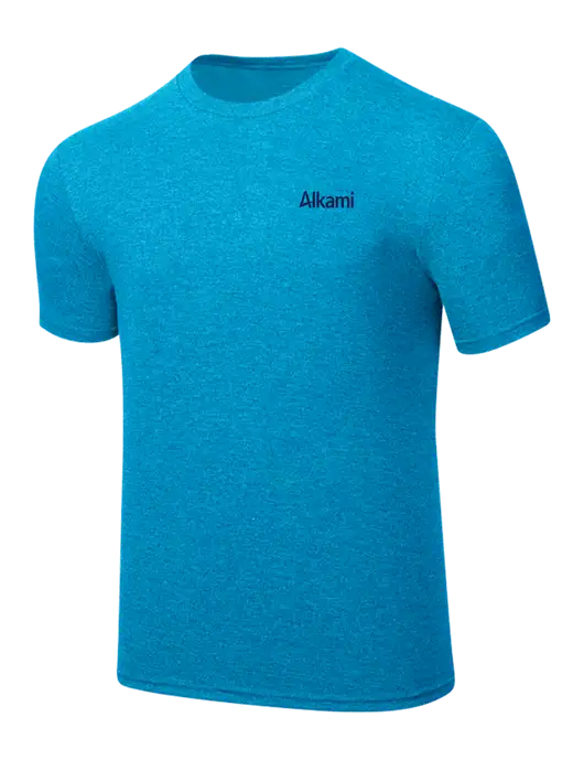 Simply Soft Sapphire Blue Frost 4.5oz  Poly/Combed Ring Spun Cotton T-Shirt w/Alkami Logo