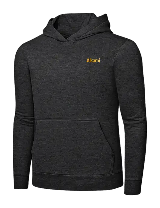 Dark Heather Grey 7.8 oz Ring Spun Hooded Sweatshirt w/Alkami Logo