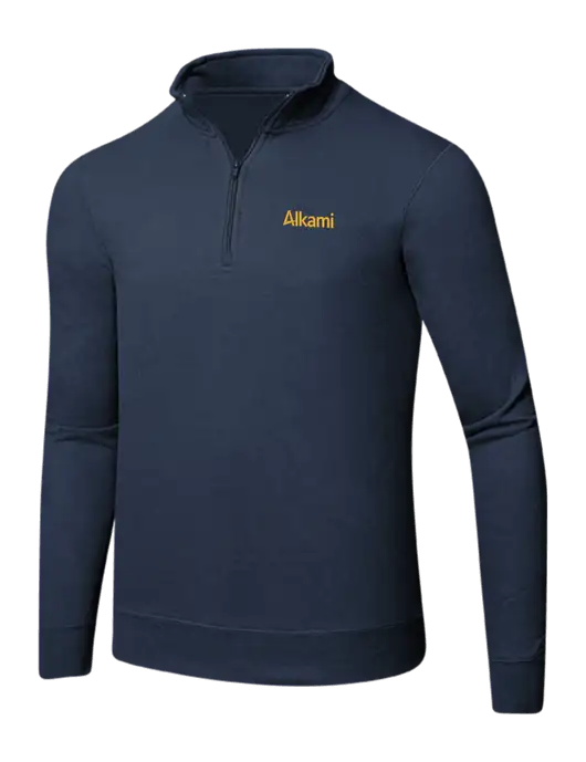 Team Navy 8.5 oz Ring Spun 1/4 Zip Pullover Sweatshirt w/Alkami Logo