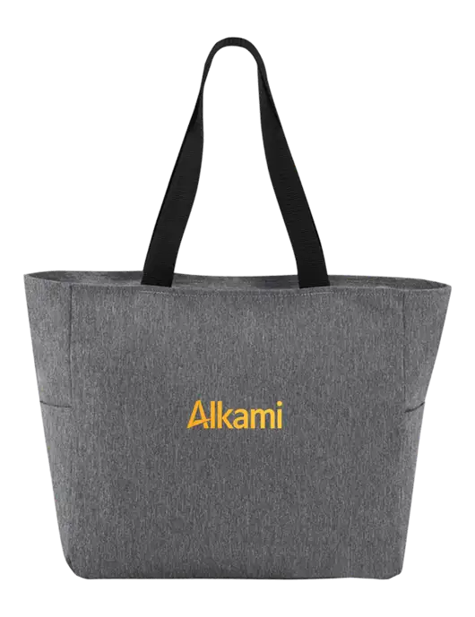 Everyday Heather Grey Zip Tote  w/Alkami Logo