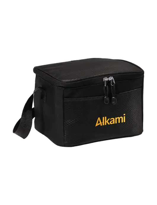 6 Can Black/Black Cube Cooler w/Alkami Logo